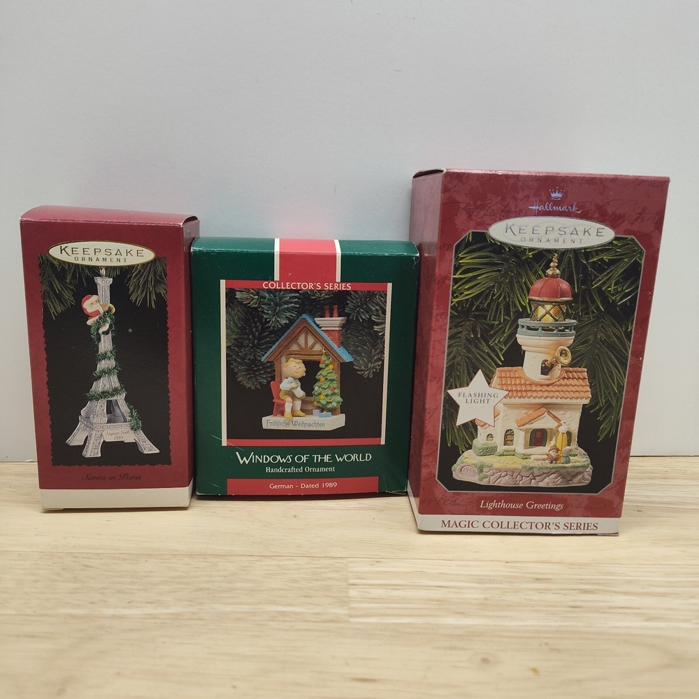 3 Vintage Hallmark Christmas Ornament Lot